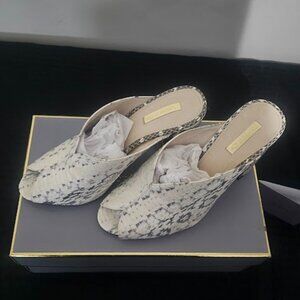 White Snake Heels - Louise et Cie Lo-Korella2 Black/White Matte Shine  – Size 9M